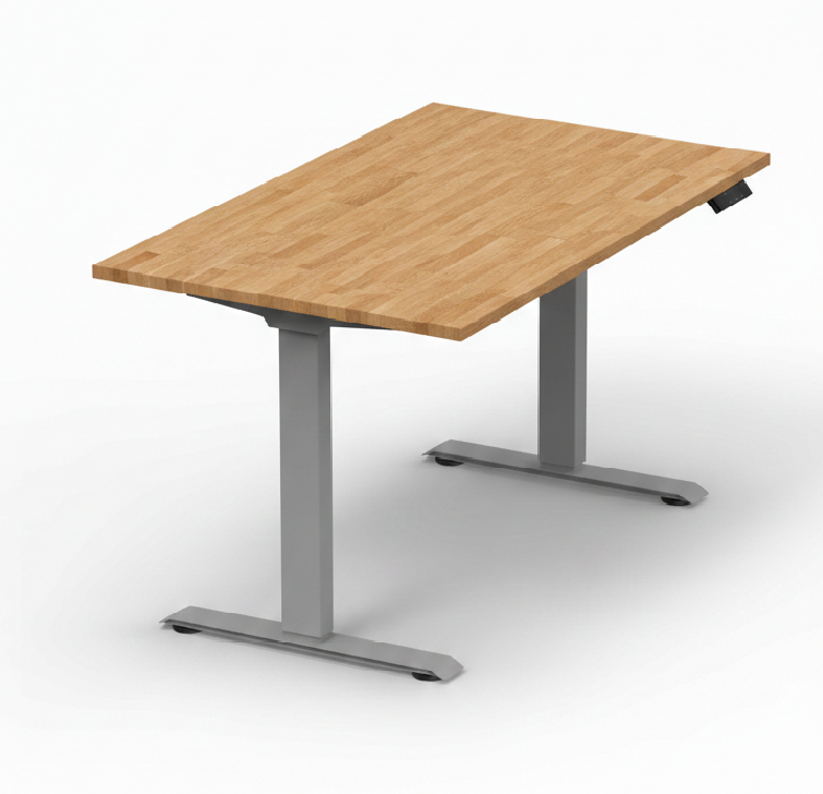 regulowane biurko z litego dębu ECOlity drewniane biurko regulowane